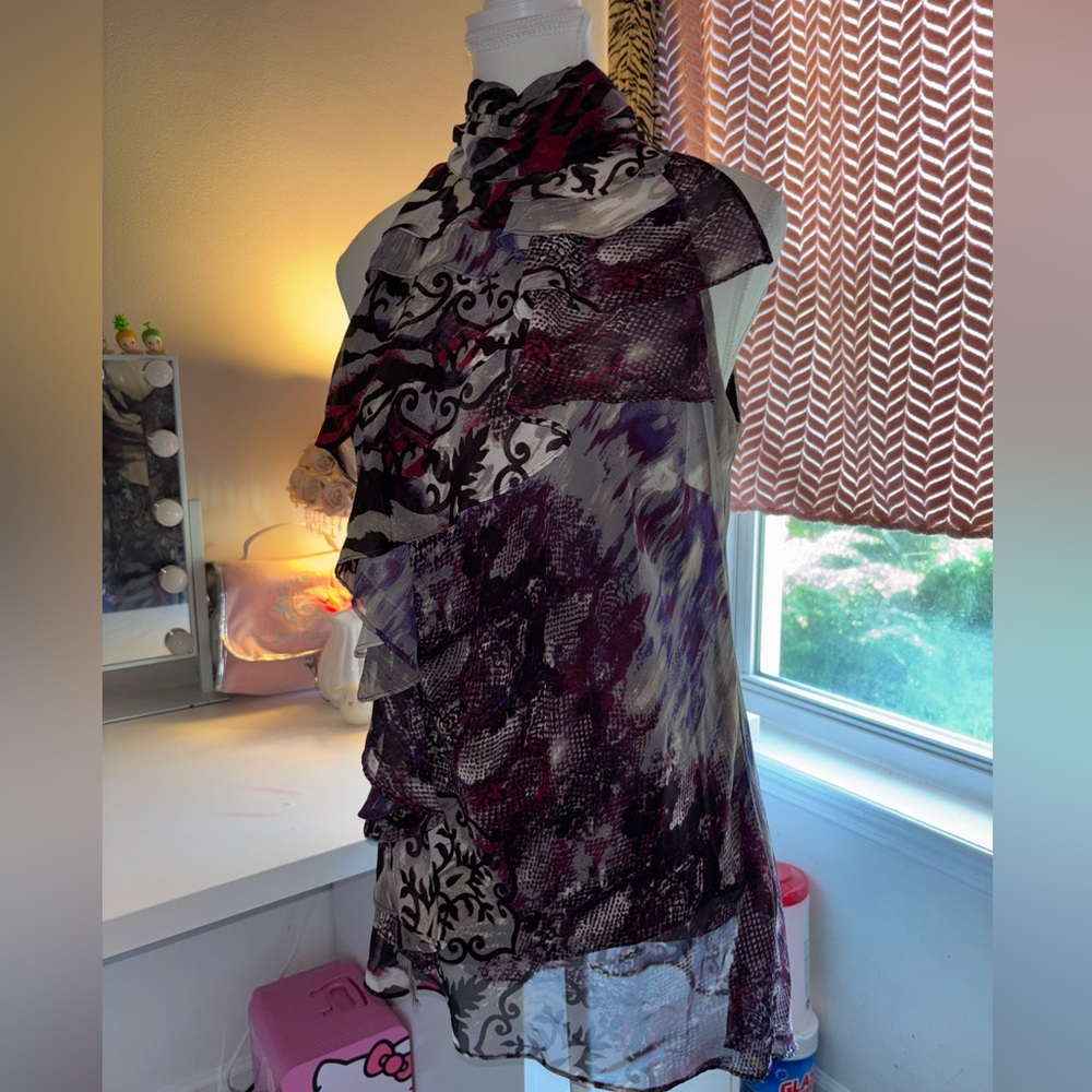 Multicolor Patterned Y2k Dress